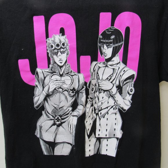 JoJo's Bizarre Adventure Adult Medium Black Neon Pink T-shirt Spell Out E-Boy - Picture 2 of 6